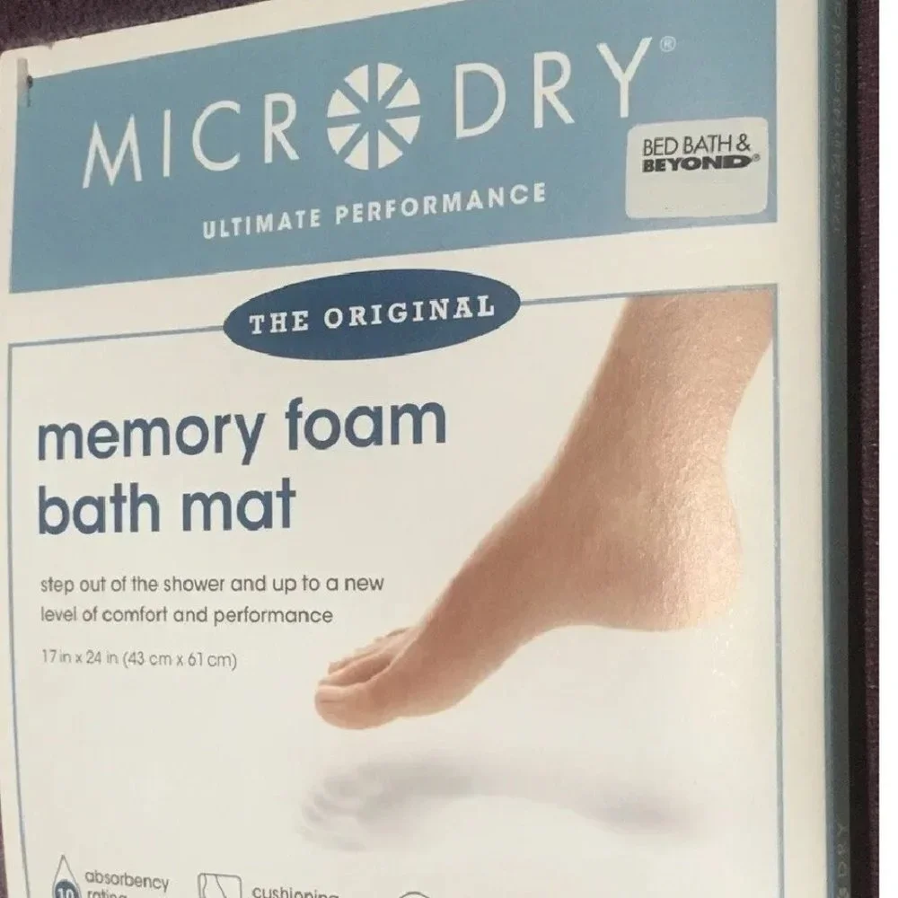 brand new PURPLE IRIS 17x24” MicroDry Memory Foam Bath Mat w/ Non-Skid Back